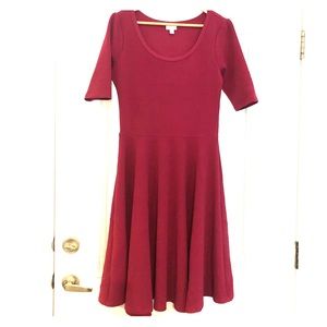 LuLaRoe Nicole cranberry dress size Large BNWT
